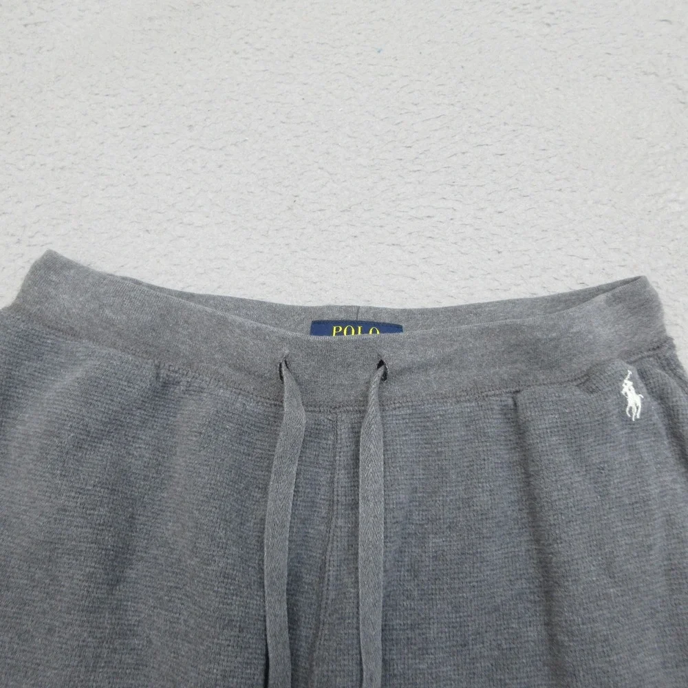 Polo Ralph Lauren Waffle Knit Lounge Short Men M Gray Thermal Drawstring Comfort